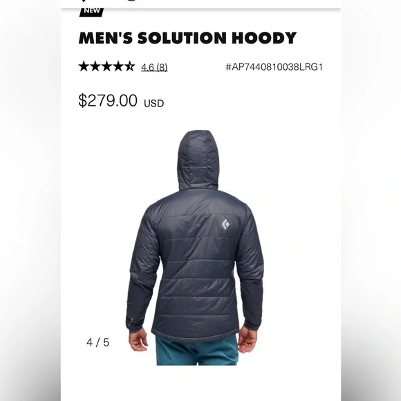 Men’s Black diamond solution hoody size Small - Picture 2 of 16